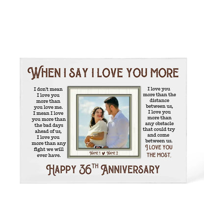 36th Anniversary Gifts For Husband And Wife, 36 Years When I Say I Love You More - Personalized Photo Acrylic Block - Gift For Couples - Personalize Memories