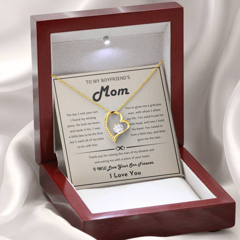 To My Boyfriend's Mom - The day I met your son I found my missing piece - Forever Love Necklace - Best Gift for Bf Mom - Personalize Memories