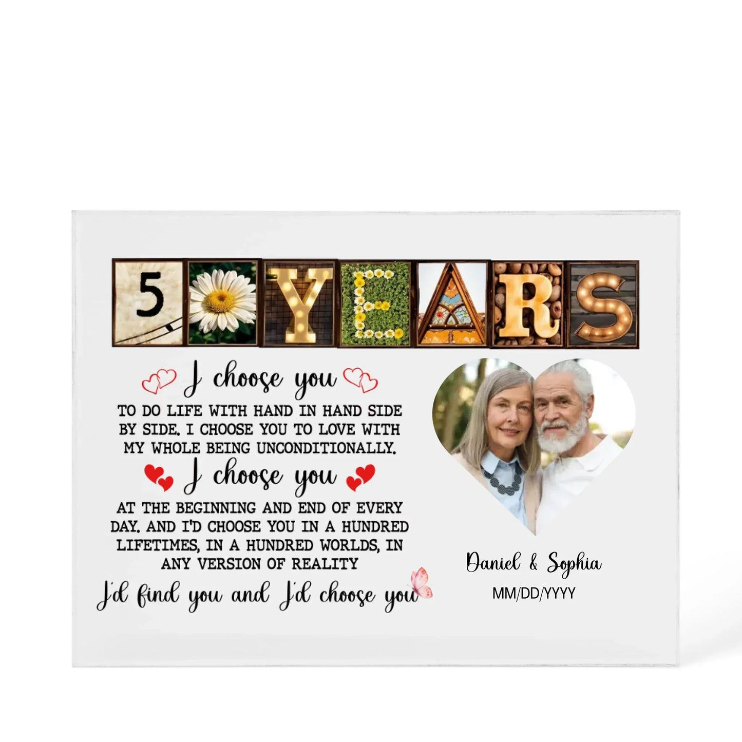 Personalized Acrylic Block, Happy 50th Anniversary Gift For Husband And Wife, Custom Photo Gift For Couples, I Choose You Personalize Memories - Personalize Memories