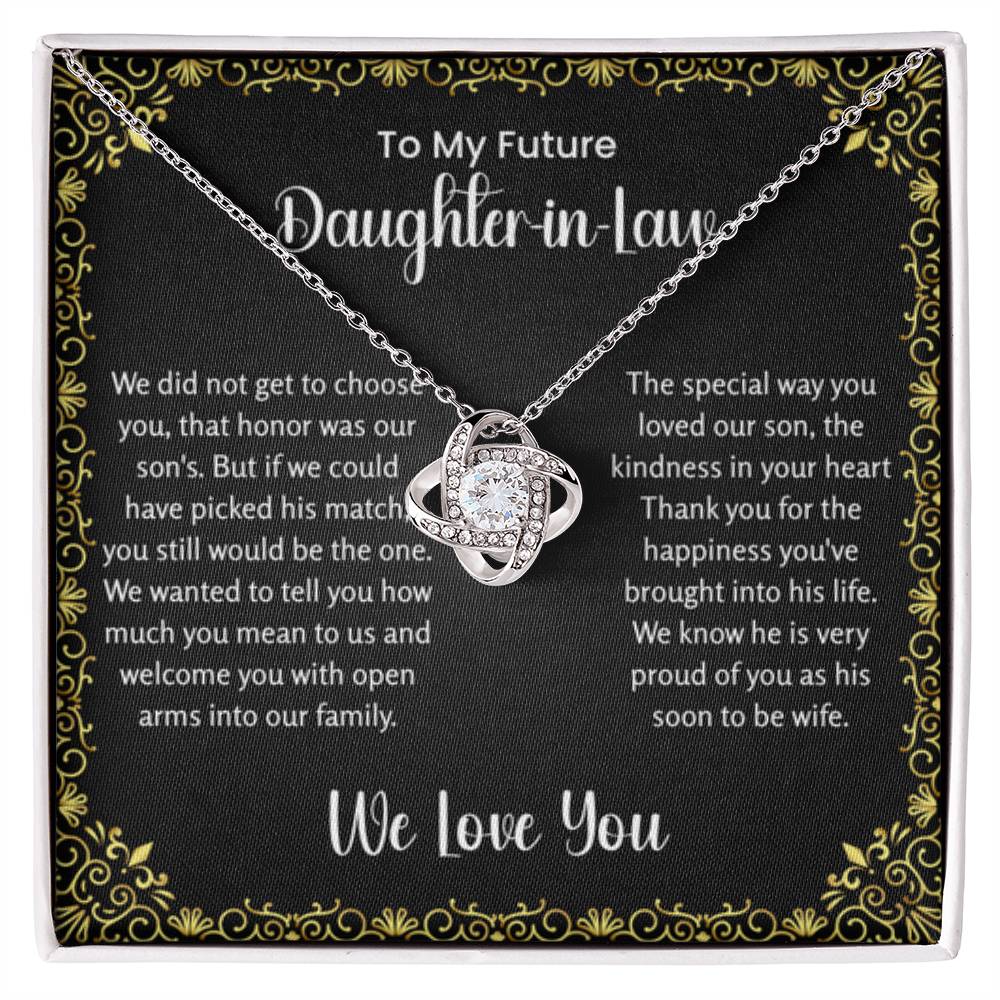 To My Future Daughter In Law - Love Knot Necklace - Gift for Bonus Daughter - Personalize Memories