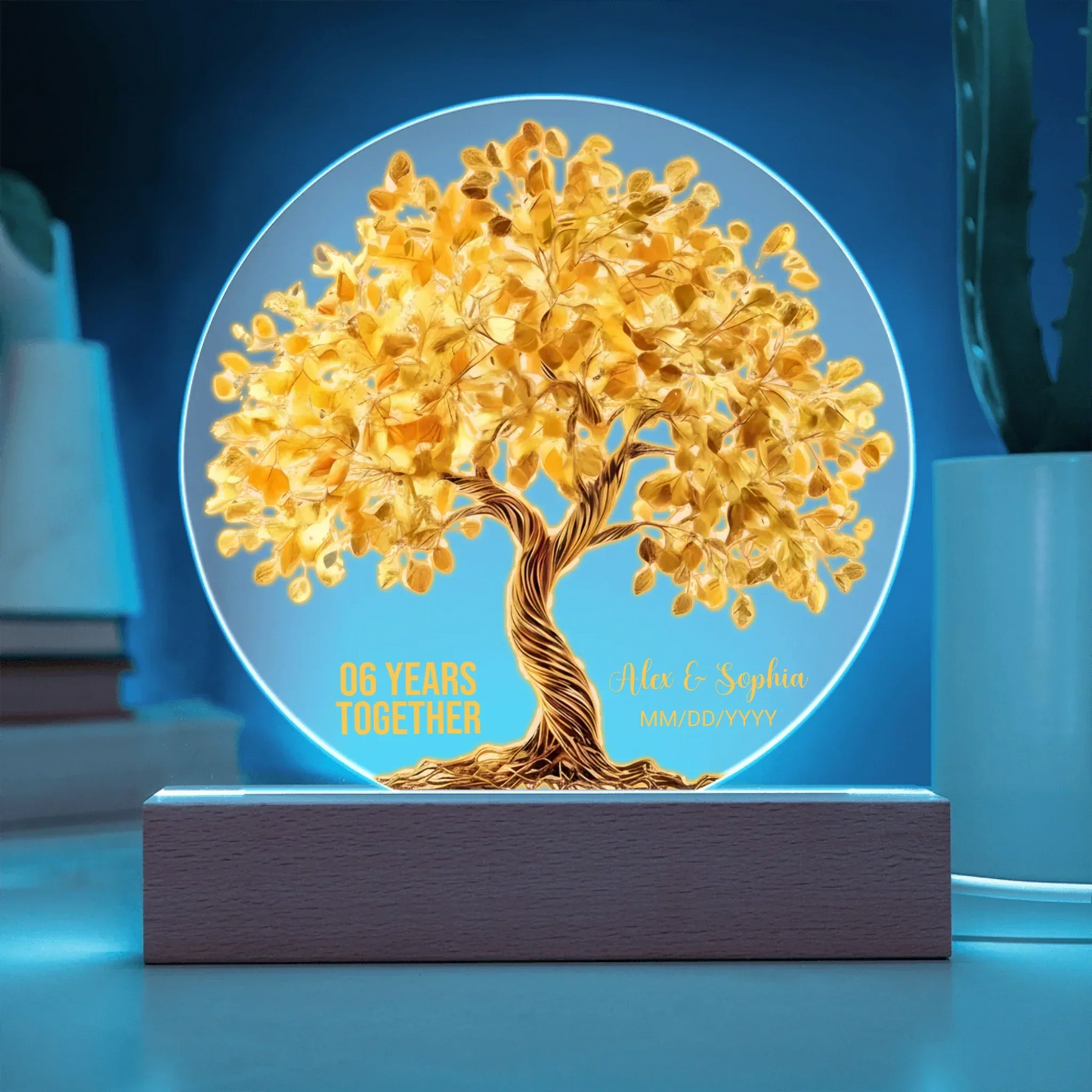 Anniversary Gifts For Six Years - Personalized Acrylic Circle Plaque - 6th Wedding Anniversary Gifts - Personalize Memories
