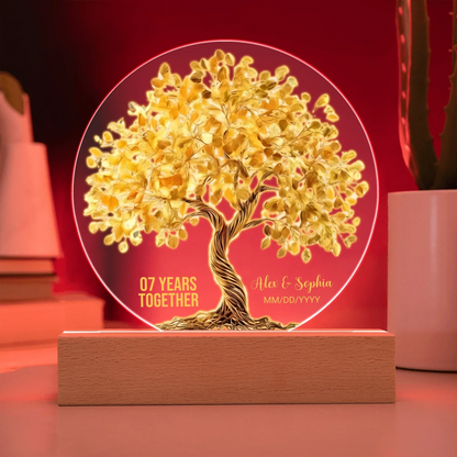 Anniversary Gifts For Seven Years - Personalized Acrylic Circle Plaque - 7th Wedding Anniversary Gifts - Personalize Memories