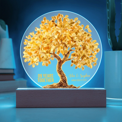 Anniversary Gifts For Nine Years - Personalized Acrylic Circle Plaque - 9th Wedding Anniversary Gifts - Personalize Memories