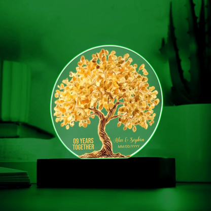 Anniversary Gifts For Nine Years - Personalized Acrylic Circle Plaque - 9th Wedding Anniversary Gifts - Personalize Memories