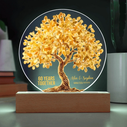 Anniversary Gifts For Sixty Years - Personalized Acrylic Circle Plaque - 60th Wedding Anniversary Gifts - Personalize Memories