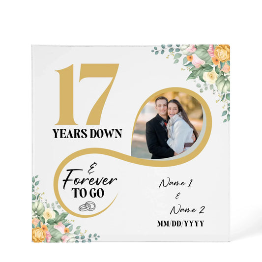 Personalized Acrylic Block, Custom Photo, Happy 17th Wedding Anniversary Gifts, Marriage Gifts, 17 Year Married Gift Wife Husband Present - Personalize Memories