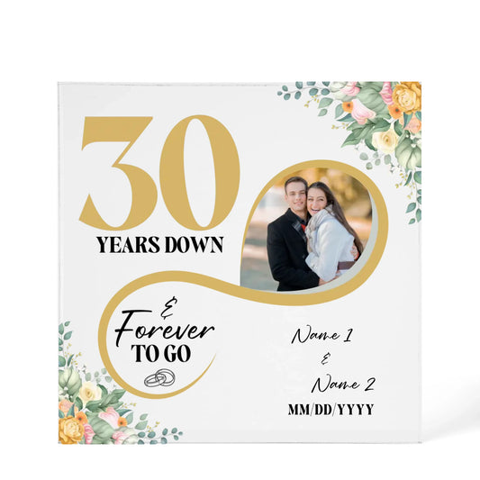 Personalized Acrylic Block, Custom Photo, Happy 30th Wedding Anniversary Gifts, Marriage Gifts, 30 Year Married Gift Wife Husband Present - Personalize Memories
