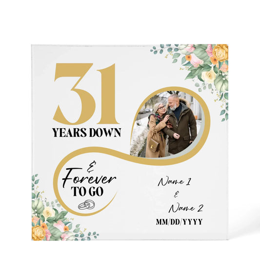 Personalized Acrylic Block, Custom Photo, Happy 31st Wedding Anniversary Gifts, Marriage Gifts, 31 Year Married Gift Wife Husband Present - Personalize Memories