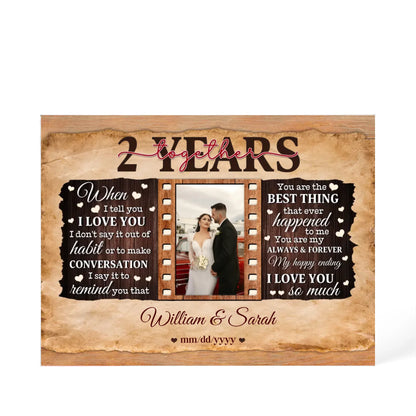 2nd Year Wedding Anniversary Gift - Personalized Acrylic Block - 2nd Anniversary, When I Tell You I Love You Anniversary Gift - Personalize Memories