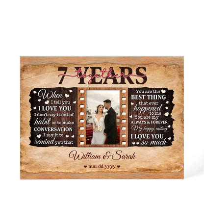 7th Year Wedding Anniversary Gift - Personalized Acrylic Block - 7th Anniversary, When I Tell You I Love You Anniversary Gift - Personalize Memories