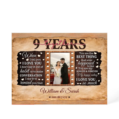 9th Year Wedding Anniversary Gift - Personalized Acrylic Block - 9th Anniversary, When I Tell You I Love You Anniversary Gift - Personalize Memories