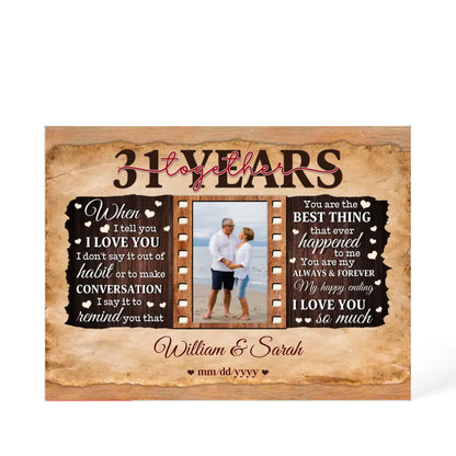 31st Year Wedding Anniversary Gift - Personalized Acrylic Block - 31st Anniversary, When I Tell You I Love You Anniversary Gift - Personalize Memories