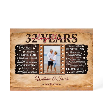 32nd Year Wedding Anniversary Gift - Personalized Acrylic Block - 32nd Anniversary, When I Tell You I Love You Anniversary Gift - Personalize Memories