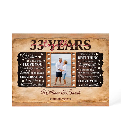 33rd Year Wedding Anniversary Gift - Personalized Acrylic Block - 33rd Anniversary, When I Tell You I Love You Anniversary Gift - Personalize Memories