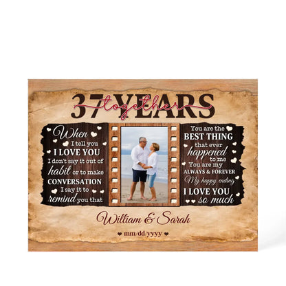 37th Year Wedding Anniversary Gift - Personalized Acrylic Block - 37th Anniversary, When I Tell You I Love You Anniversary Gift - Personalize Memories