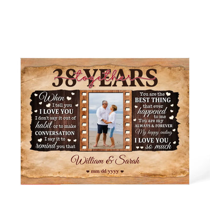 38th Year Wedding Anniversary Gift - Personalized Acrylic Block - 38th Anniversary, When I Tell You I Love You Anniversary Gift - Personalize Memories