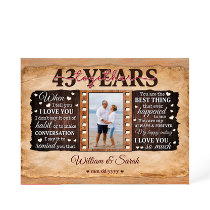 43rd Year Wedding Anniversary Gift - Personalized Acrylic Block - 43rd Anniversary, When I Tell You I Love You Anniversary Gift - Personalize Memories