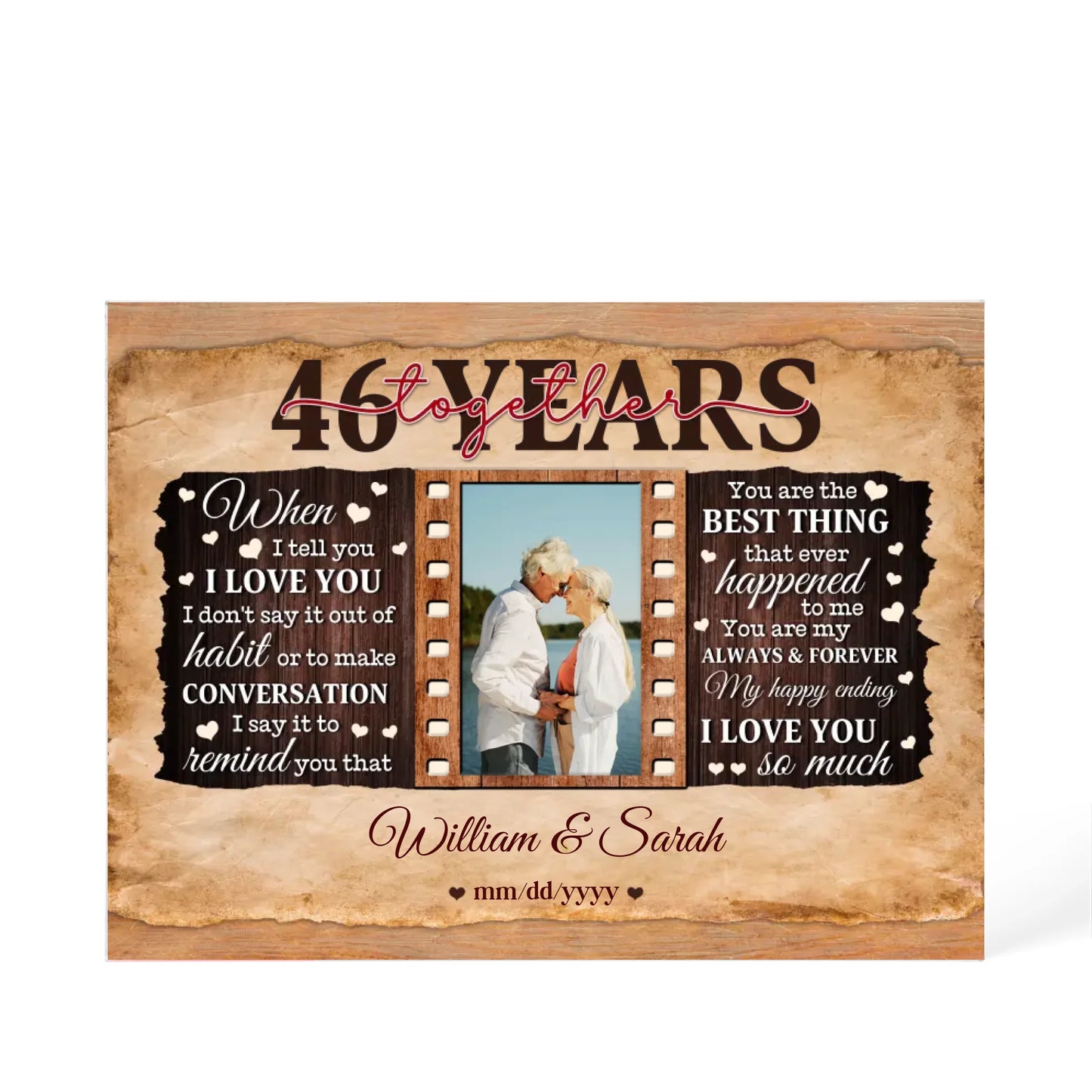 46th Year Wedding Anniversary Gift - Personalized Acrylic Block - 46th Anniversary, When I Tell You I Love You Anniversary Gift - Personalize Memories