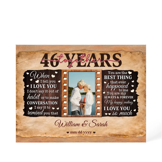 46th Year Wedding Anniversary Gift - Personalized Acrylic Block - 46th Anniversary, When I Tell You I Love You Anniversary Gift - Personalize Memories