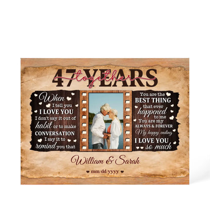 47th Year Wedding Anniversary Gift - Personalized Acrylic Block - 47th Anniversary, When I Tell You I Love You Anniversary Gift - Personalize Memories