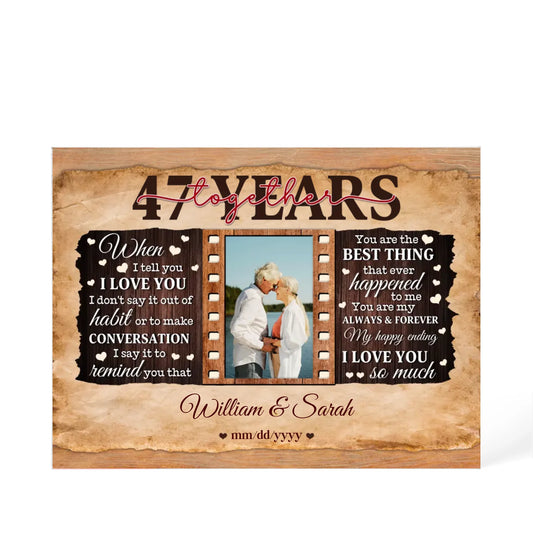 47th Year Wedding Anniversary Gift - Personalized Acrylic Block - 47th Anniversary, When I Tell You I Love You Anniversary Gift - Personalize Memories