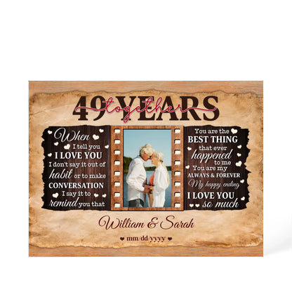 49th Year Wedding Anniversary Gift - Personalized Acrylic Block - 49th Anniversary, When I Tell You I Love You Anniversary Gift - Personalize Memories