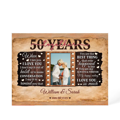 50th Year Wedding Anniversary Gift - Personalized Acrylic Block - 50th Anniversary, When I Tell You I Love You Anniversary Gift - Personalize Memories