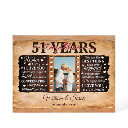 51st Year Wedding Anniversary Gift - Personalized Acrylic Block - 51st Anniversary, When I Tell You I Love You Anniversary Gift - Personalize Memories