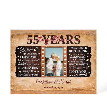 55th Year Wedding Anniversary Gift - Personalized Acrylic Block - 55th Anniversary, When I Tell You I Love You Anniversary Gift - Personalize Memories