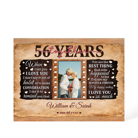 56th Year Wedding Anniversary Gift - Personalized Acrylic Block - 56th Anniversary, When I Tell You I Love You Anniversary Gift - Personalize Memories