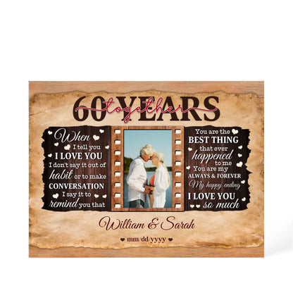 60th Year Wedding Anniversary Gift - Personalized Acrylic Block - 60th Anniversary, When I Tell You I Love You Anniversary Gift - Personalize Memories