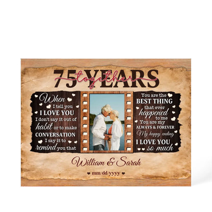 75th Year Wedding Anniversary Gift - Personalized Acrylic Block - 75th Anniversary, When I Tell You I Love You Anniversary Gift - Personalize Memories