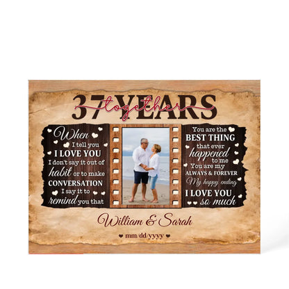 37th Year Wedding Anniversary Gift - Personalized Acrylic Block - 37th Anniversary, When I Tell You I Love You Anniversary Gift - Personalize Memories