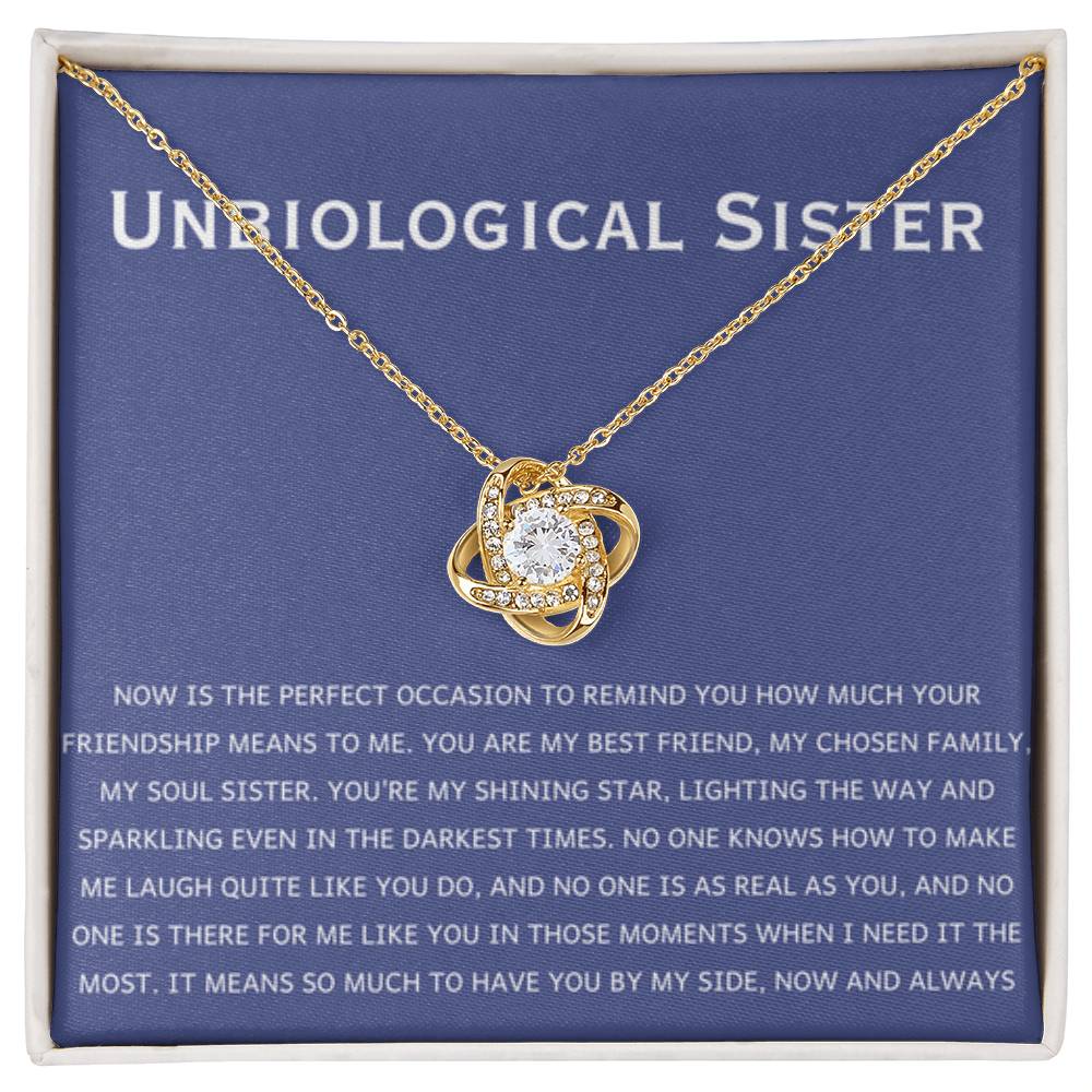 Unbiological Sister Necklace - Gift for Bonus Sister - Love Knot Necklace - Personalize Memories