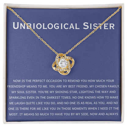 Unbiological Sister Necklace - Gift for Bonus Sister - Love Knot Necklace - Personalize Memories
