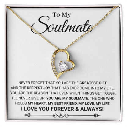 To My Soulmate - I Love You Forever & Always - Forever Love Necklace - Personalize Memories