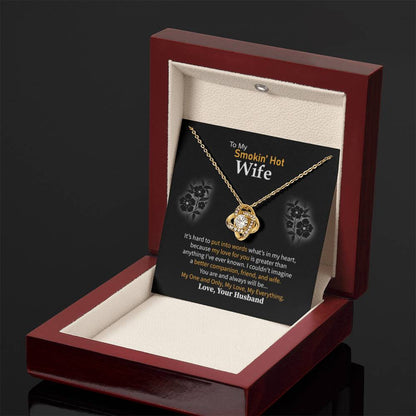 Romantic Jewelry Gift for Wife - Perfect From Husband for Birthday, Anniversary & Valentine’s Day - Love Knot Necklace - Personalize Memories