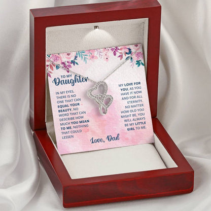 Gift for Daughter from Mom - You will always be my little girl - Heart-to-heart Pendant Necklace - Personalize Memories