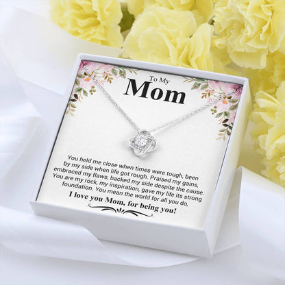Gift for Mom - I Love You Mom - Love Knot Necklace - Personalize Memories