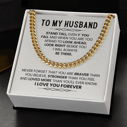 Cuban Link Chain for Husband from Wife – Anniversary, Birthday & Valentine’s Day Gift - Personalize Memories