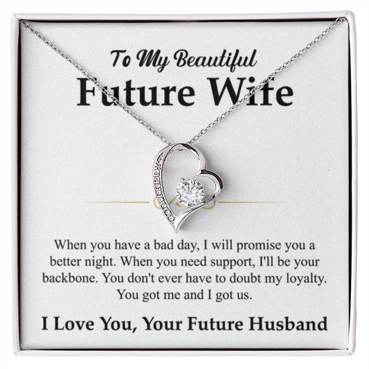 Future Wife Gift - Beautiful Necklace for Gf for Birthday, Christmas & Romantic Moments - Forever Love Necklace - Personalize Memories