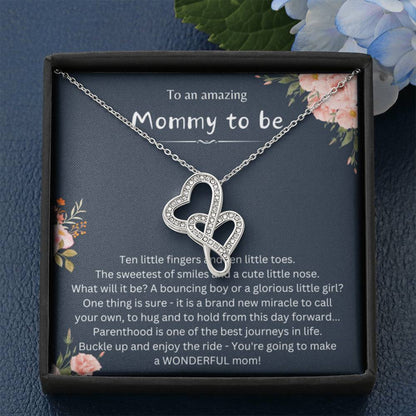 Sentimental Gift for Mommy To Be - Heart-to-heart Pendant Necklace - Personalize Memories