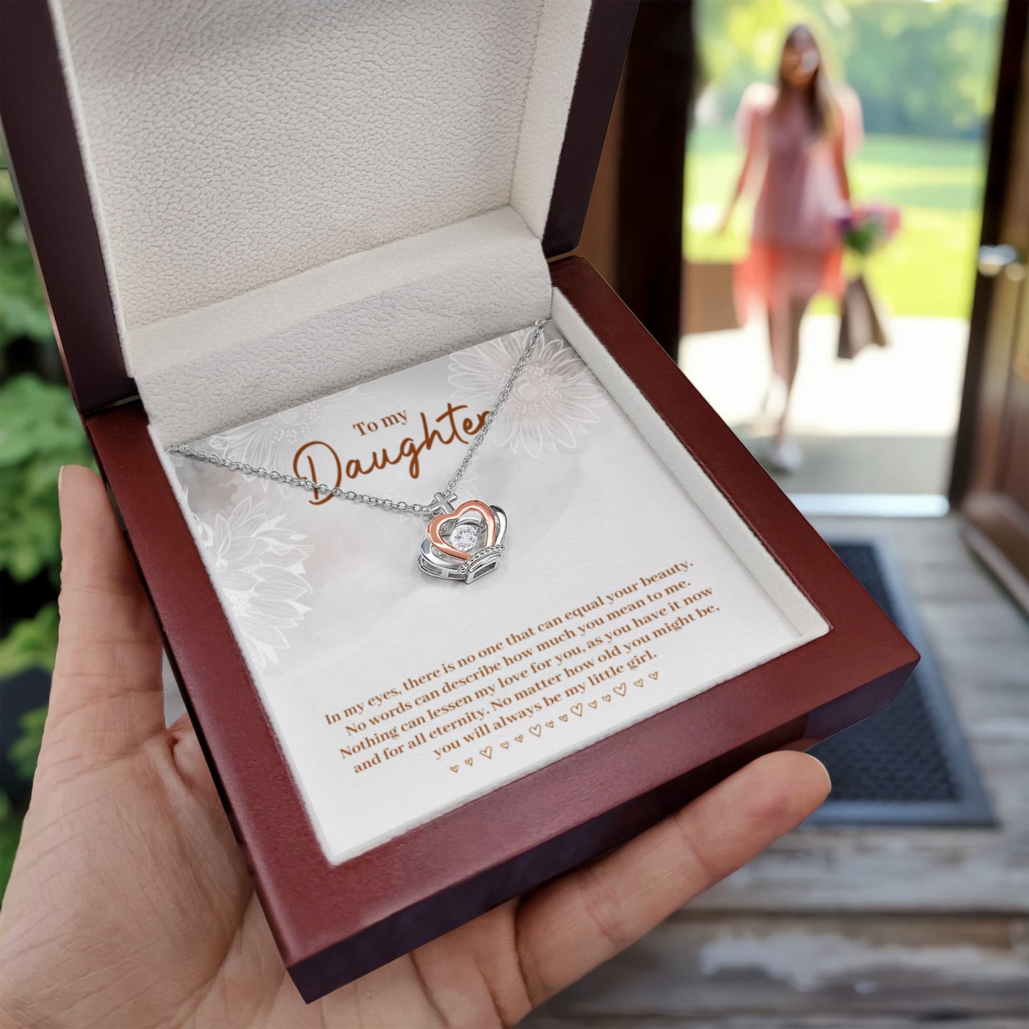 To My Daughter Necklace – Daughter Necklace for Graduation & Birthday Events – Crown Pendant Necklace - Personalize Memories