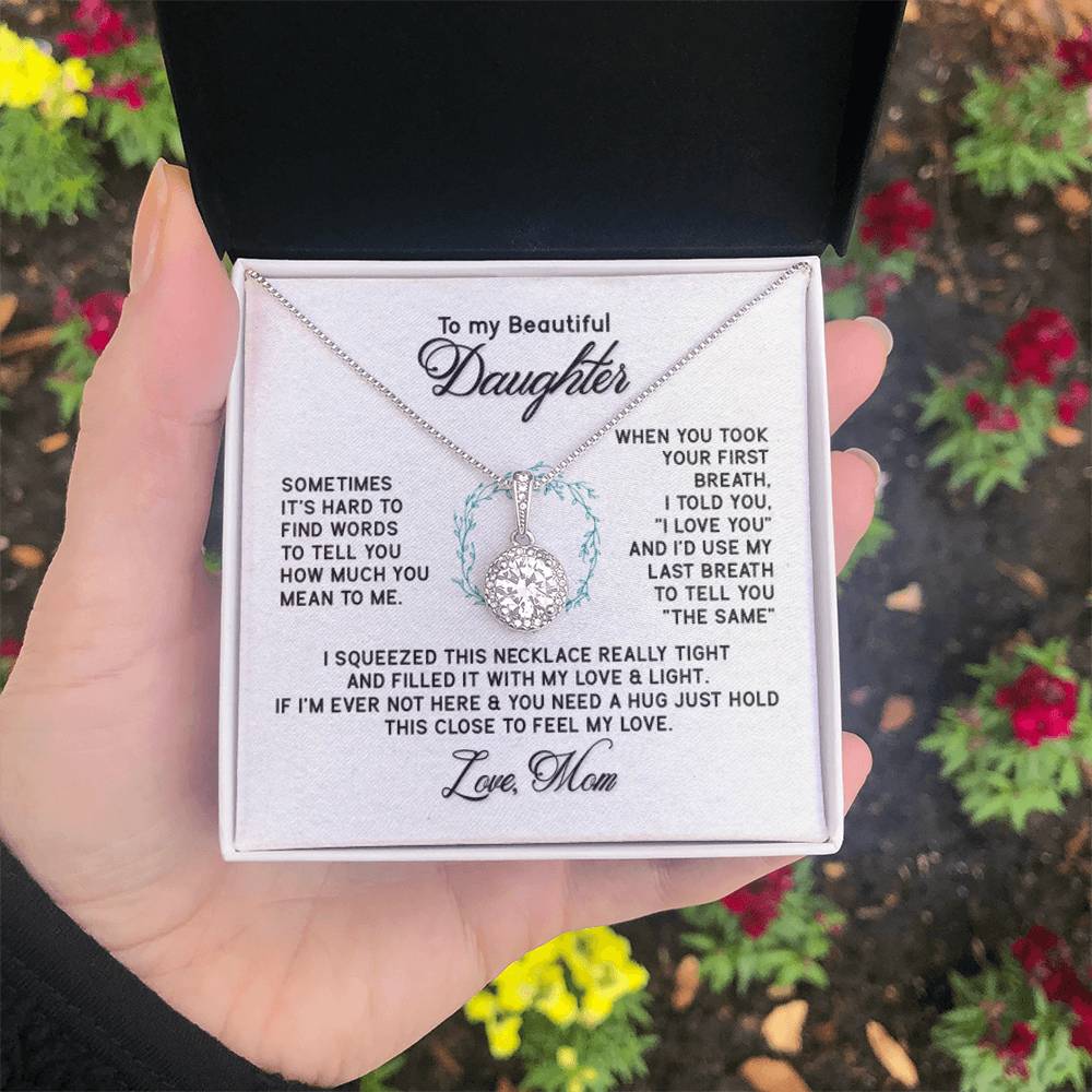 To My Daughter Necklace - Best Gift for Daughter’s Birthday from a Loving Mom - Eternal Hope Necklace - Personalize Memories