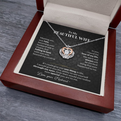 Cute Gift for Wife from Husband - Romantic Jewelry for Special Occasions - Crown Pendant Necklace - Personalize Memories