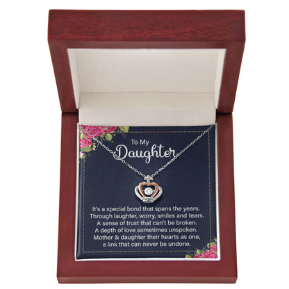 To My Daughter Necklace – Daughter Jewelry - Graduation, Birthday & Christmas – Crown Pendant Necklace - Personalize Memories