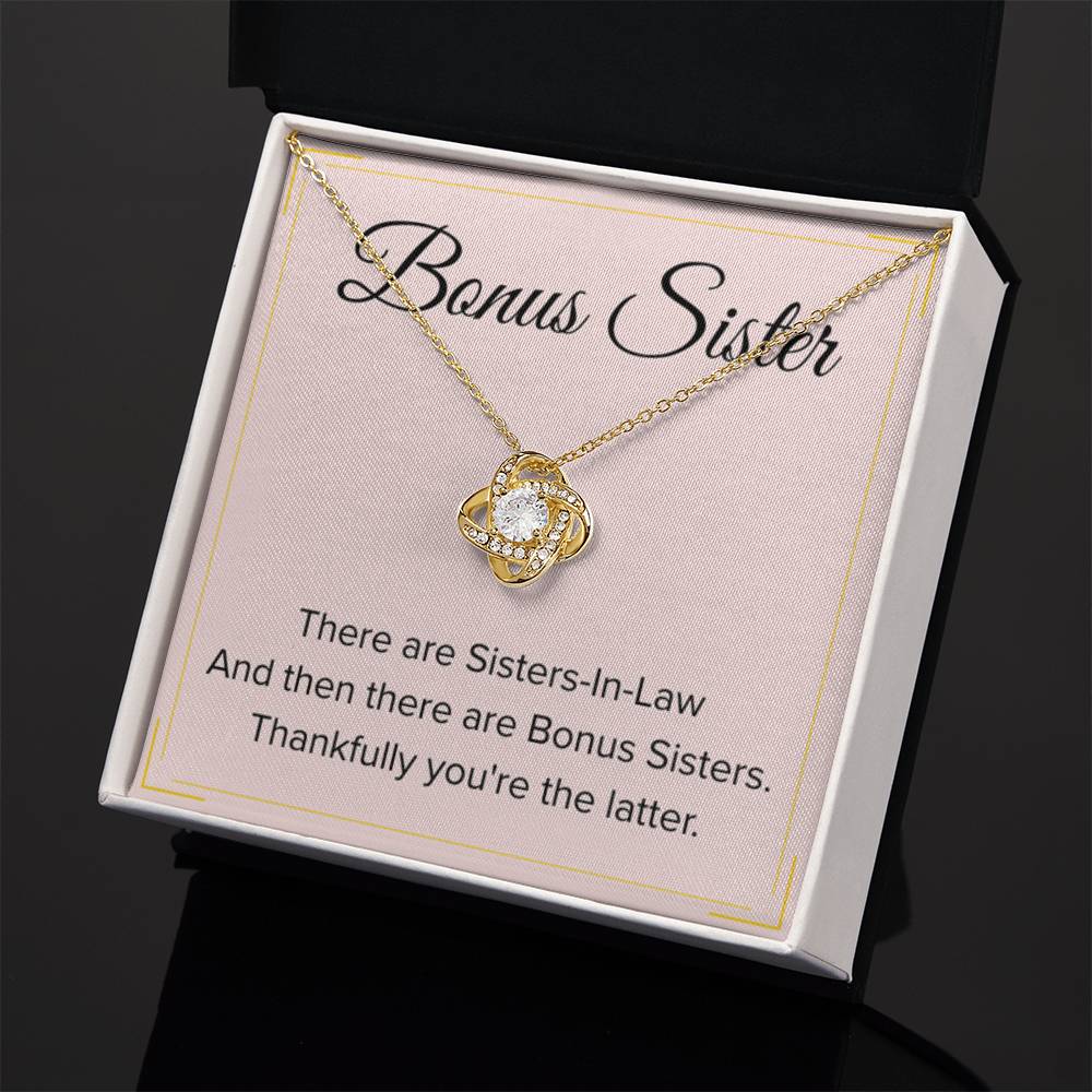 Bonus Sister Necklace Gift - Love Knot Necklace - Personalize Memories