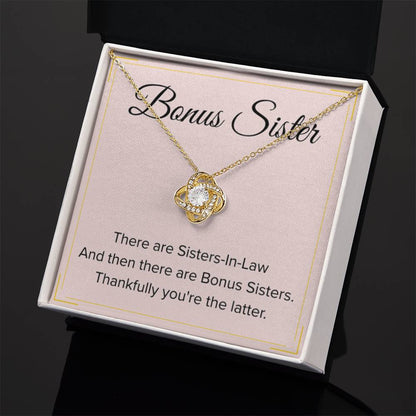 Bonus Sister Necklace Gift - Love Knot Necklace - Personalize Memories