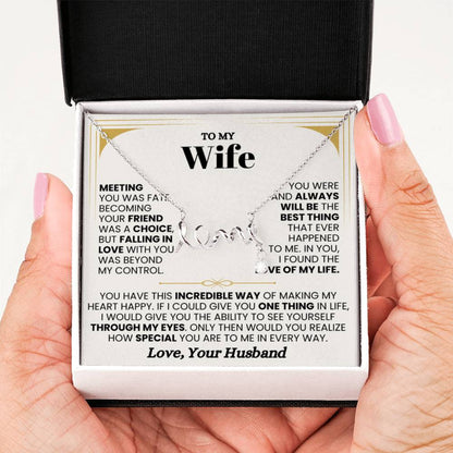 To My Wife Necklace - Sweet Love Gift from Husband - Scripted Love Necklace - Personalize Memories