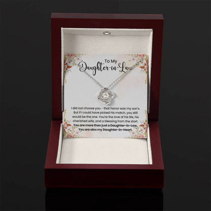 To My Beautiful Daughter In Law - Love Knot Necklace - Gift for Bonus Daughter - Personalize Memories